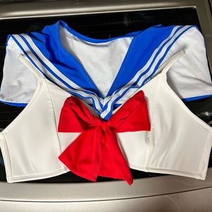 Sailor Moon Swimsuit Bikini Top Womens Large EUC